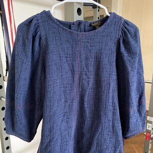 Current Air LA, Slightly billowed sleeved shirt with red detailing XS